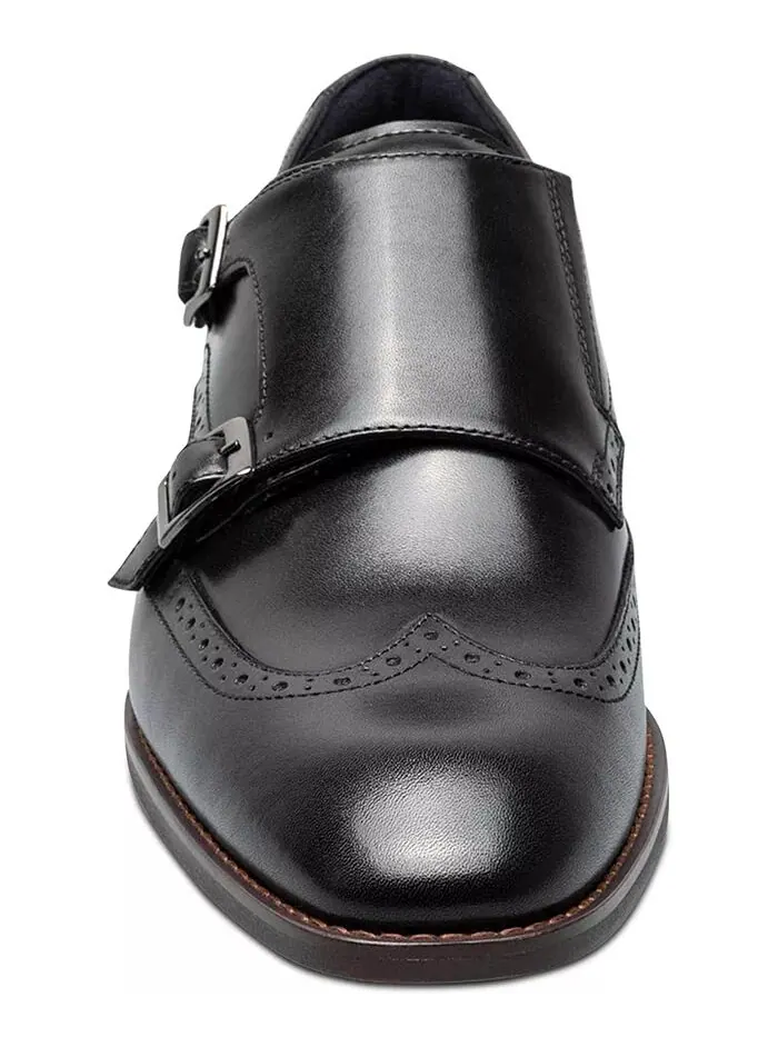 Мужские туфли Karson Wingtip Double-Monk Strap Stacy Adams — изображение 2 из 7, черный
