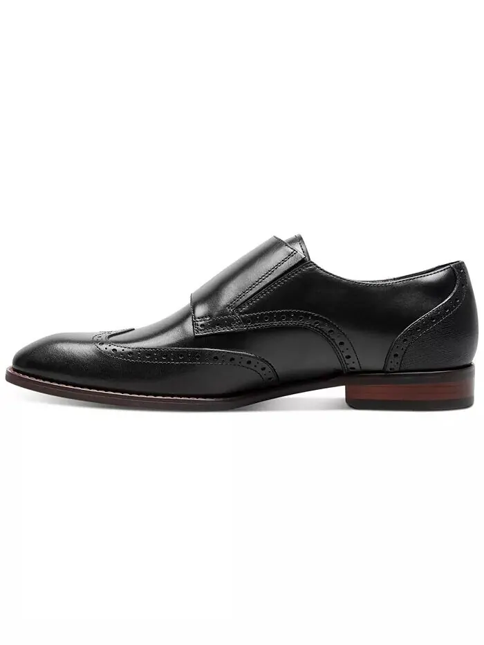 Мужские туфли Karson Wingtip Double-Monk Strap Stacy Adams — изображение 5 из 7, черный