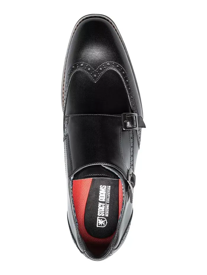 Мужские туфли Karson Wingtip Double-Monk Strap Stacy Adams — изображение 6 из 7, черный