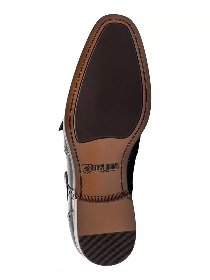 Мужские туфли Karson Wingtip Double-Monk Strap Stacy Adams — изображение 7 из 7, черный