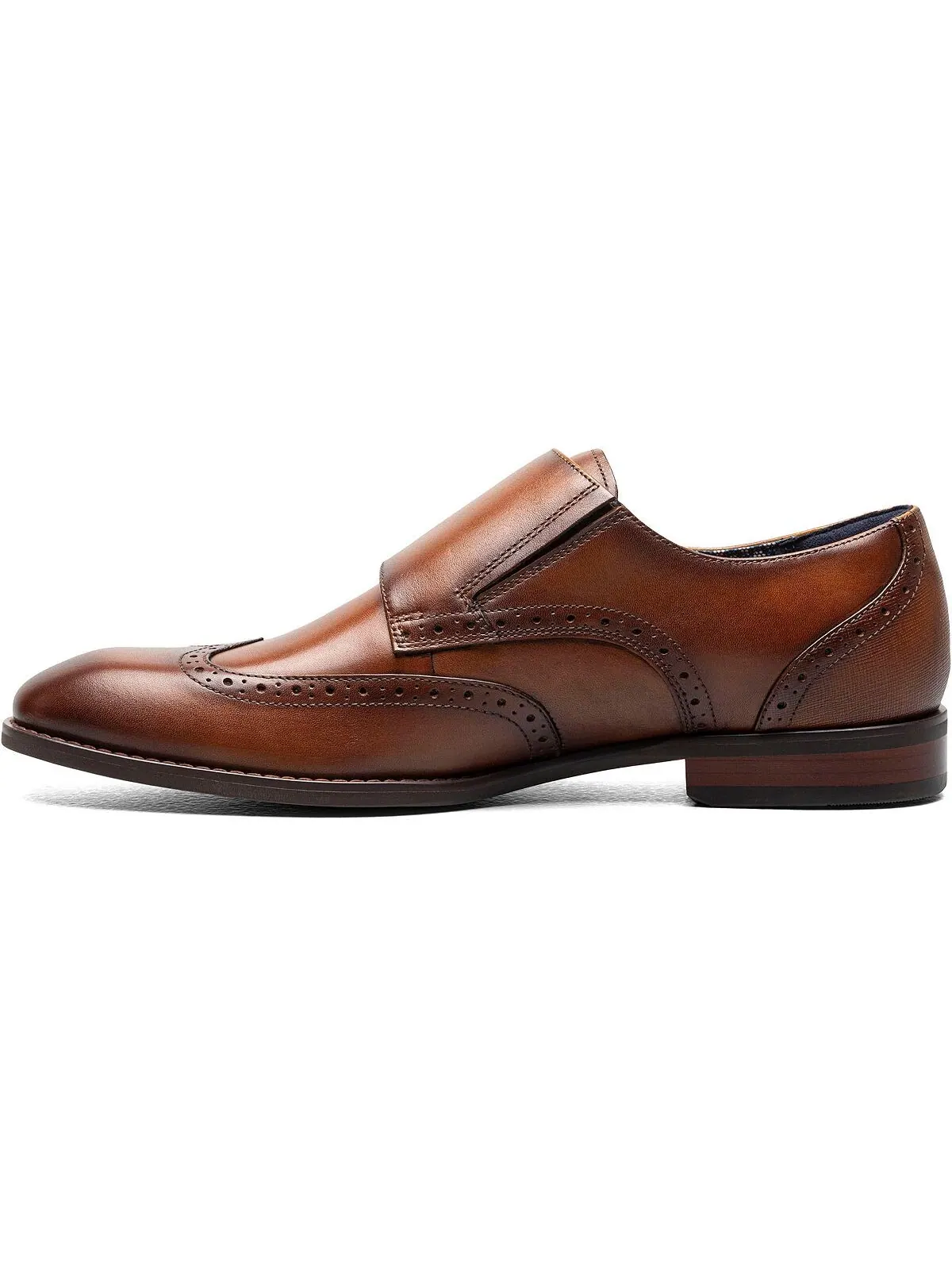 Мужские классические туфли karson wingtip с двумя ремешками monk Stacy Adams — изображение 4 из 7, коричневый