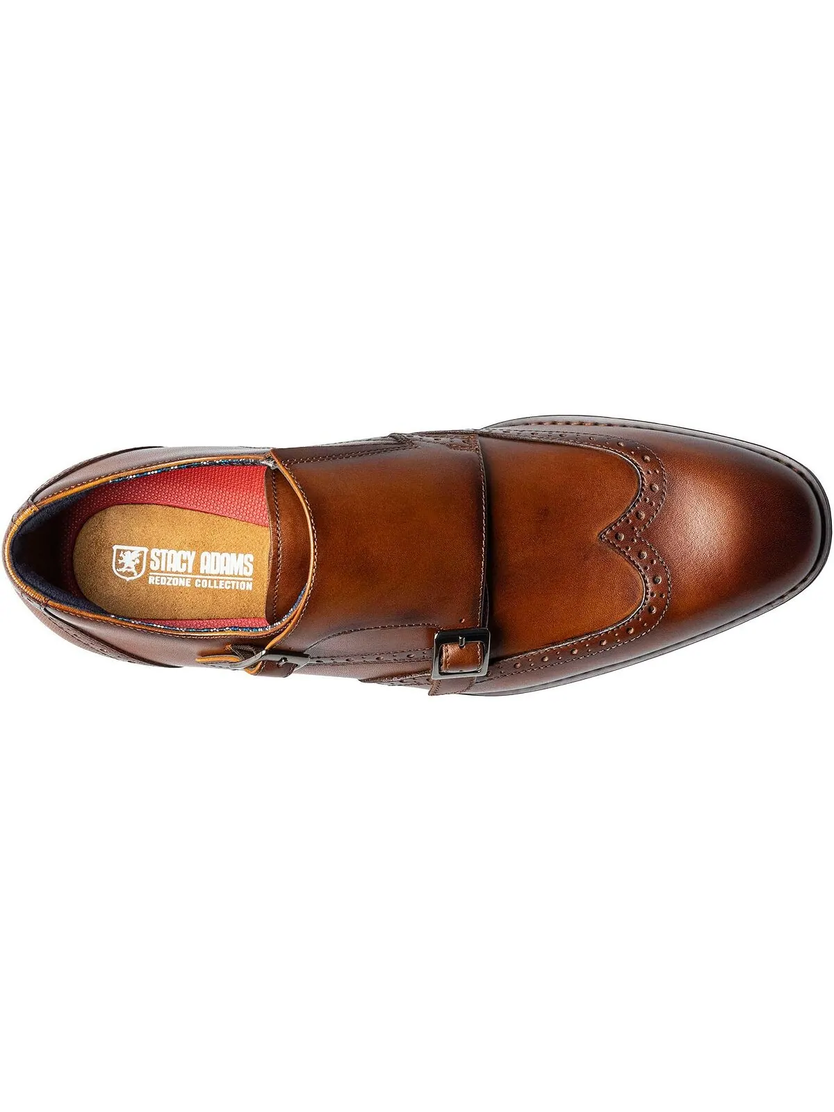 Мужские классические туфли karson wingtip с двумя ремешками monk Stacy Adams — изображение 6 из 7, коричневый