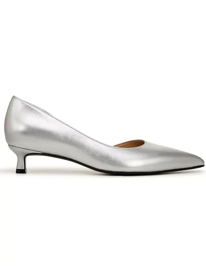 Галлент туфли-лодочки на каблуке "кitten heel" Naturalizer — изображение 2 из 5, серебристый