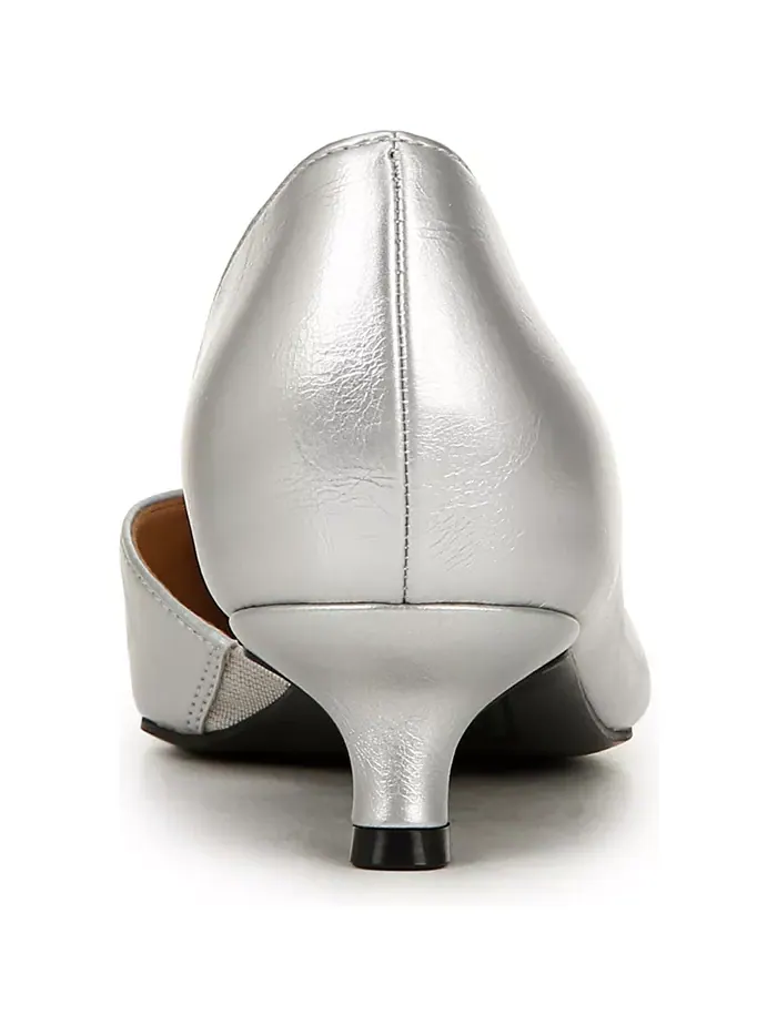 Галлент туфли-лодочки на каблуке "кitten heel" Naturalizer — изображение 3 из 5, серебристый