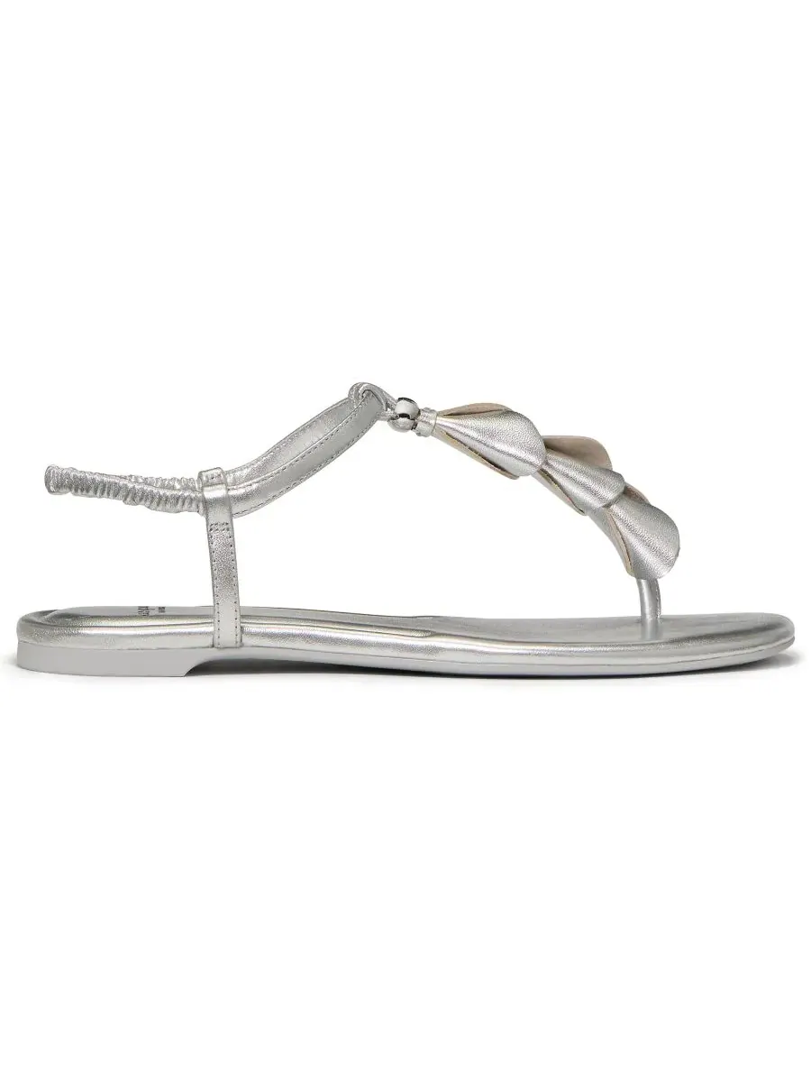 Босоножки с лилией Lily Thong Flat Sandals kate spade new york — изображение 2 из 6, серебряный