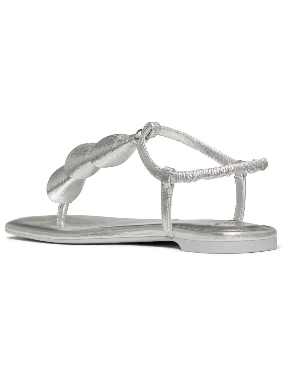 Босоножки с лилией Lily Thong Flat Sandals kate spade new york — изображение 3 из 6, серебряный