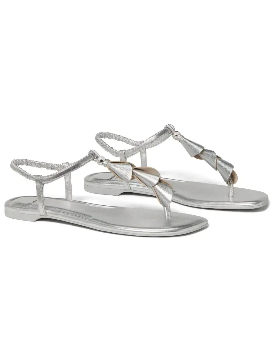 Босоножки с лилией Lily Thong Flat Sandals kate spade new york — изображение 5 из 6, серебряный
