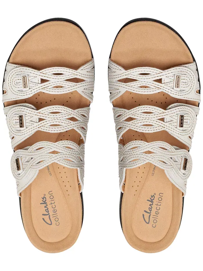 Туфли Clarks Laurieann Ruby, открытый носок, ажурные ремешки — изображение 4 из 5, белый