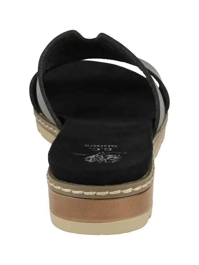 Женские шлепанцы на плоской подошве Nellie с вырезами GC Shoes — изображение 3 из 5, черный