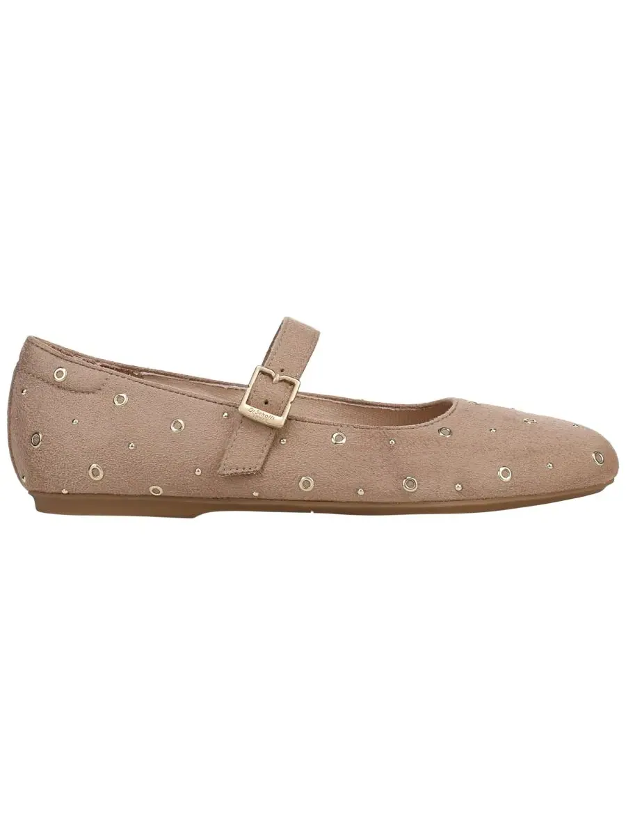 Женские туфли Wexley Jane Stud Mary Jane Flats Dr. Scholl's, Toasted Taupe Microsuede — изображение 2 из 5