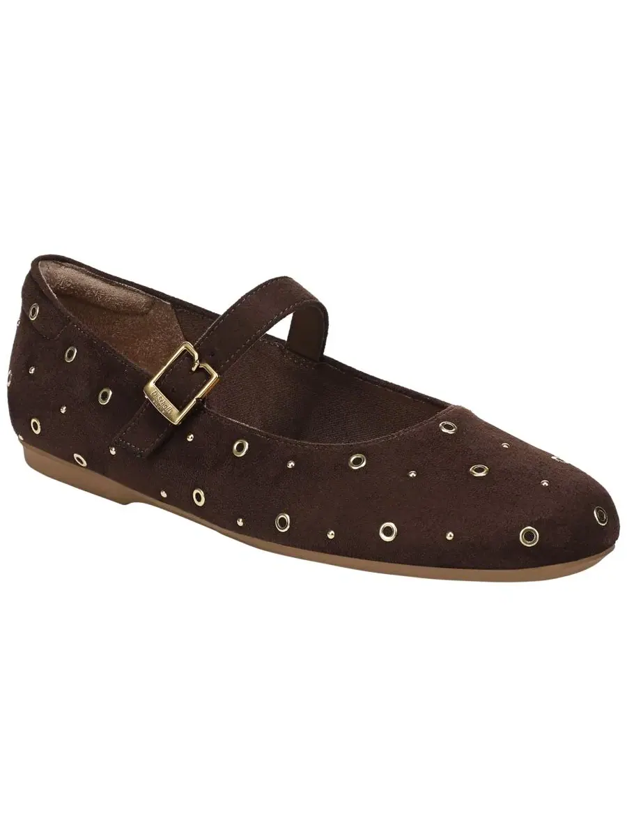 Женские туфли Wexley Jane Stud Mary Jane Flats Dr. Scholl's, Dark Umber Microsuede