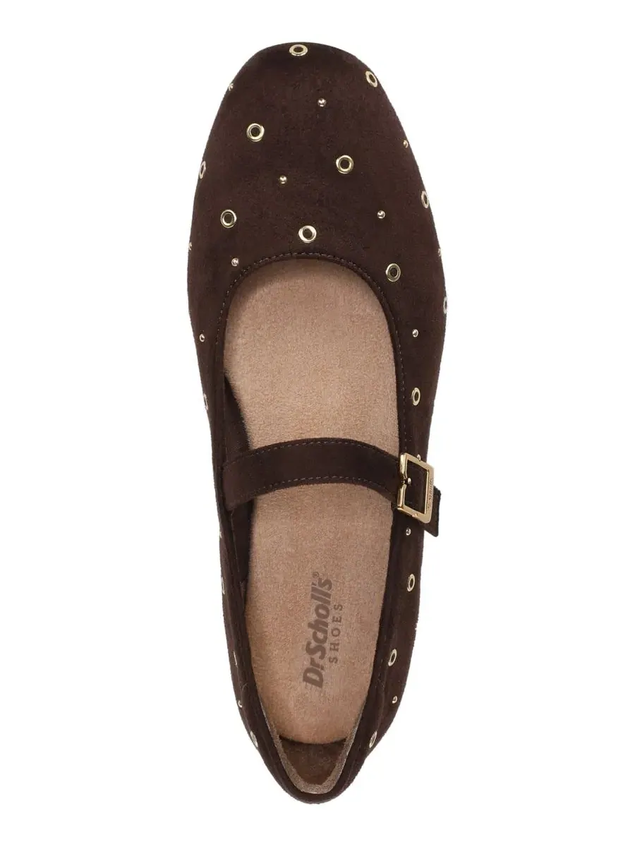 Женские туфли Wexley Jane Stud Mary Jane Flats Dr. Scholl's, Dark Umber Microsuede — изображение 4 из 5