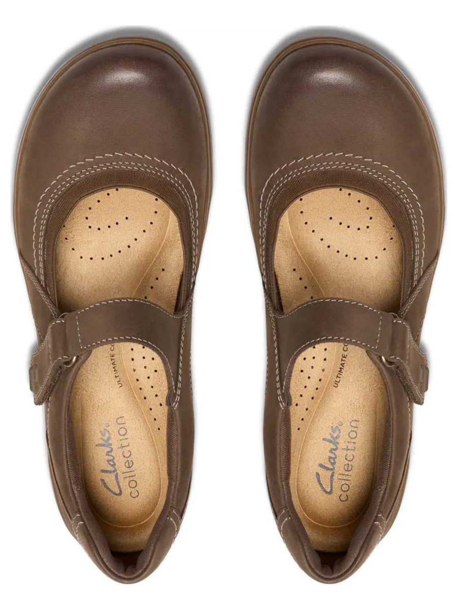 Балетки женские Clarks Carleigh Madi, стиль Мэри Джейн, закругленный носок — изображение 4 из 5, грибной
