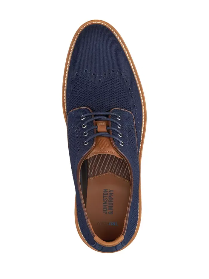 Мужские классические туфли Upton Knit Wingtip Johnston & Murphy — изображение 4 из 5, темно-синий