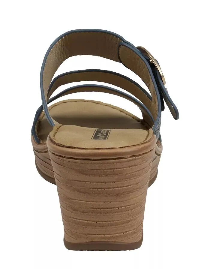 Женские босоножки Odalis Buckle Comfort на танкетке GC Shoes — изображение 3 из 5, синий