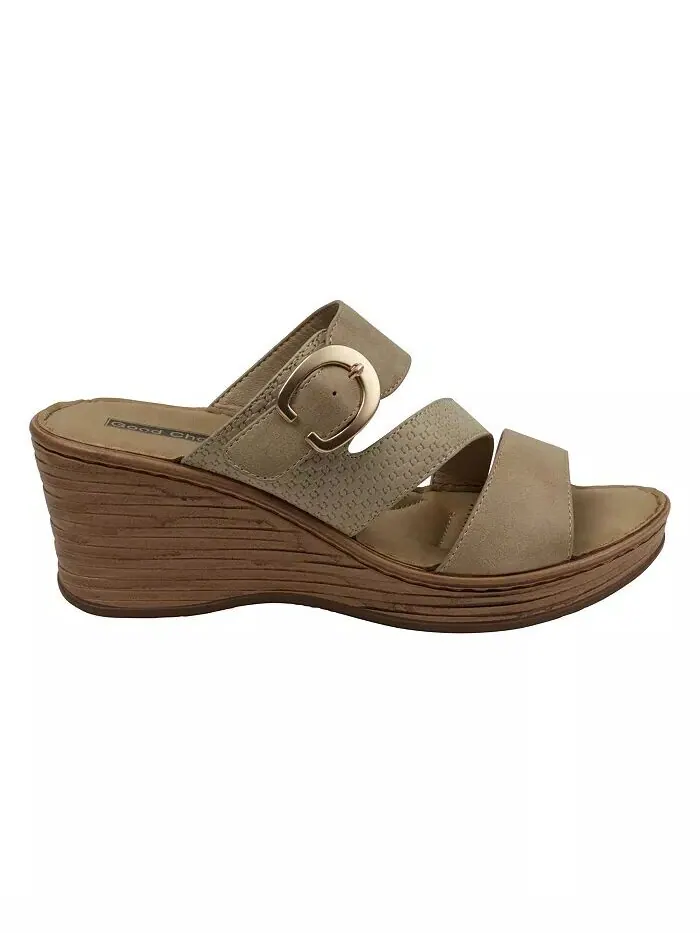 Женские комфортные босоножки на танкетке с пряжкой Odalis GC Shoes — изображение 2 из 5, прозрачный