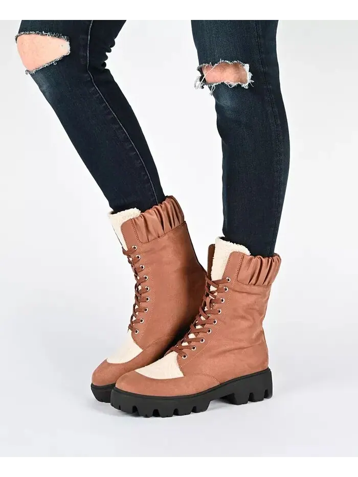 Женские ботильоны Elinor Lace Up Lug Journee Collection — изображение 6 из 7, черный