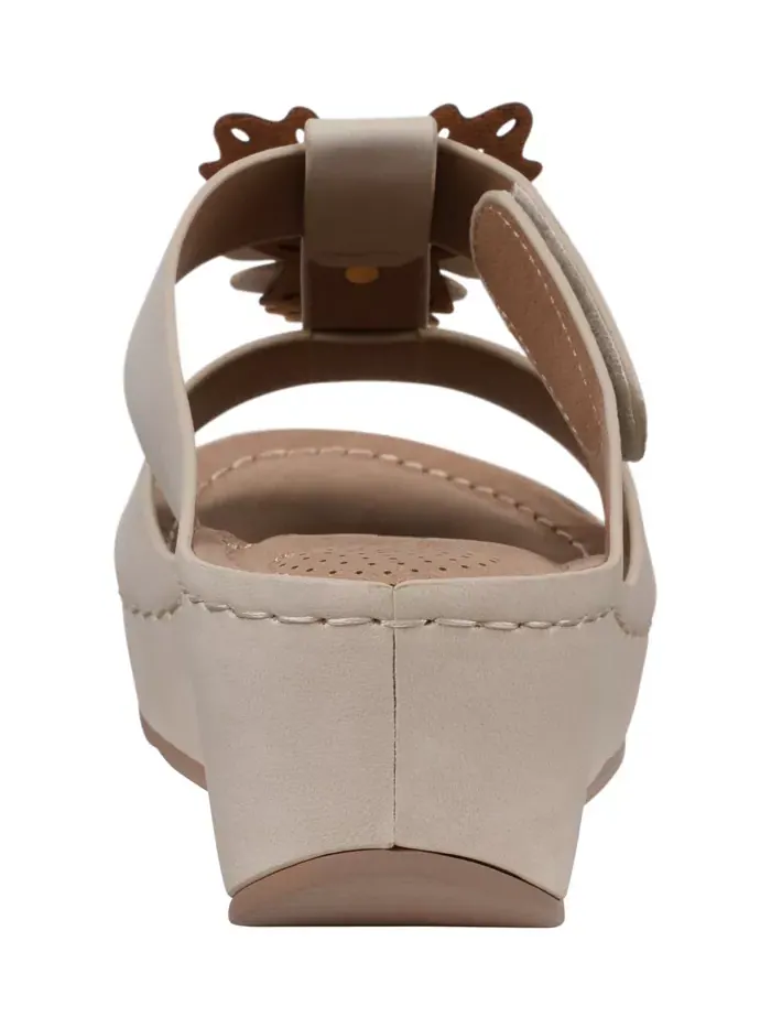 Женские босоножки-танкетки Talia с цветочным принтом GC Shoes — изображение 3 из 5, белый