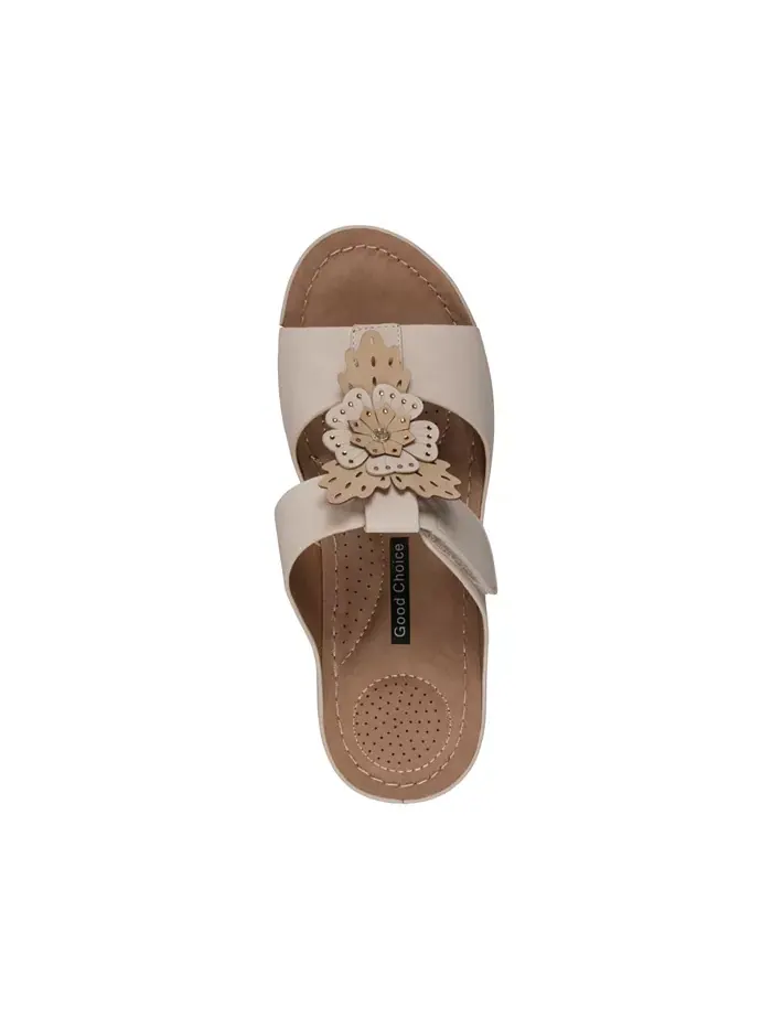 Женские босоножки-танкетки Talia с цветочным принтом GC Shoes — изображение 4 из 5, белый