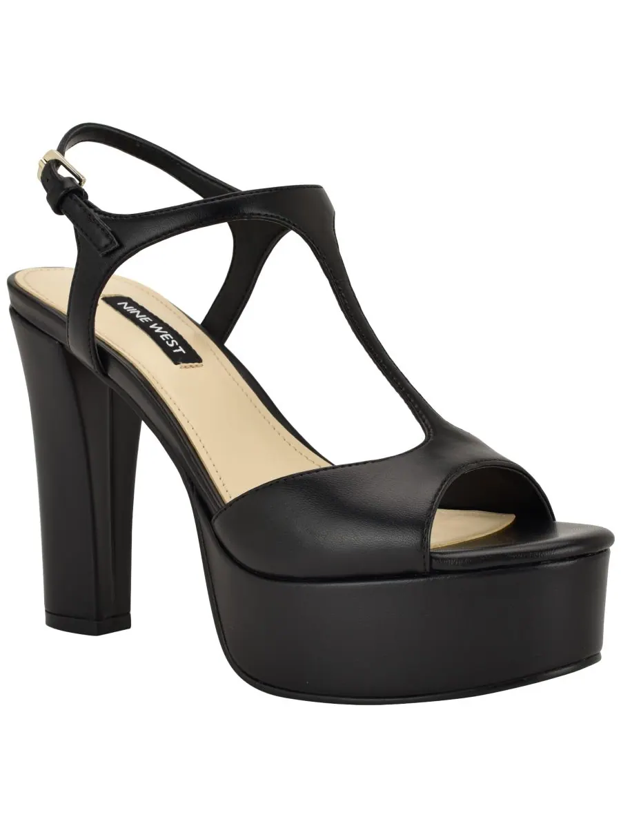 Женские сандалии Naini на высоком блочном каблуке и платформе Nine West — изображение 1 из 5, черный