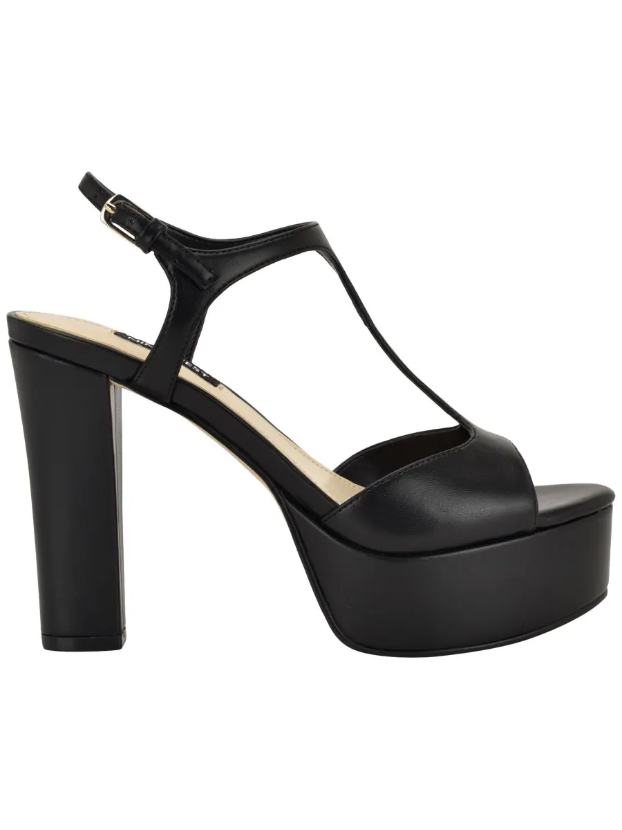 Женские сандалии Naini на высоком блочном каблуке и платформе Nine West — изображение 2 из 5, черный