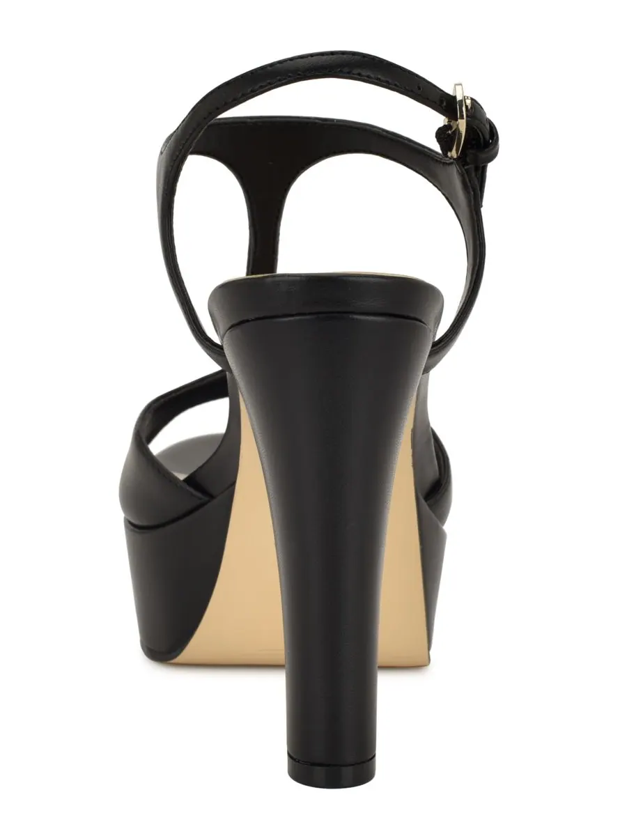 Женские сандалии Naini на высоком блочном каблуке и платформе Nine West — изображение 3 из 5, черный