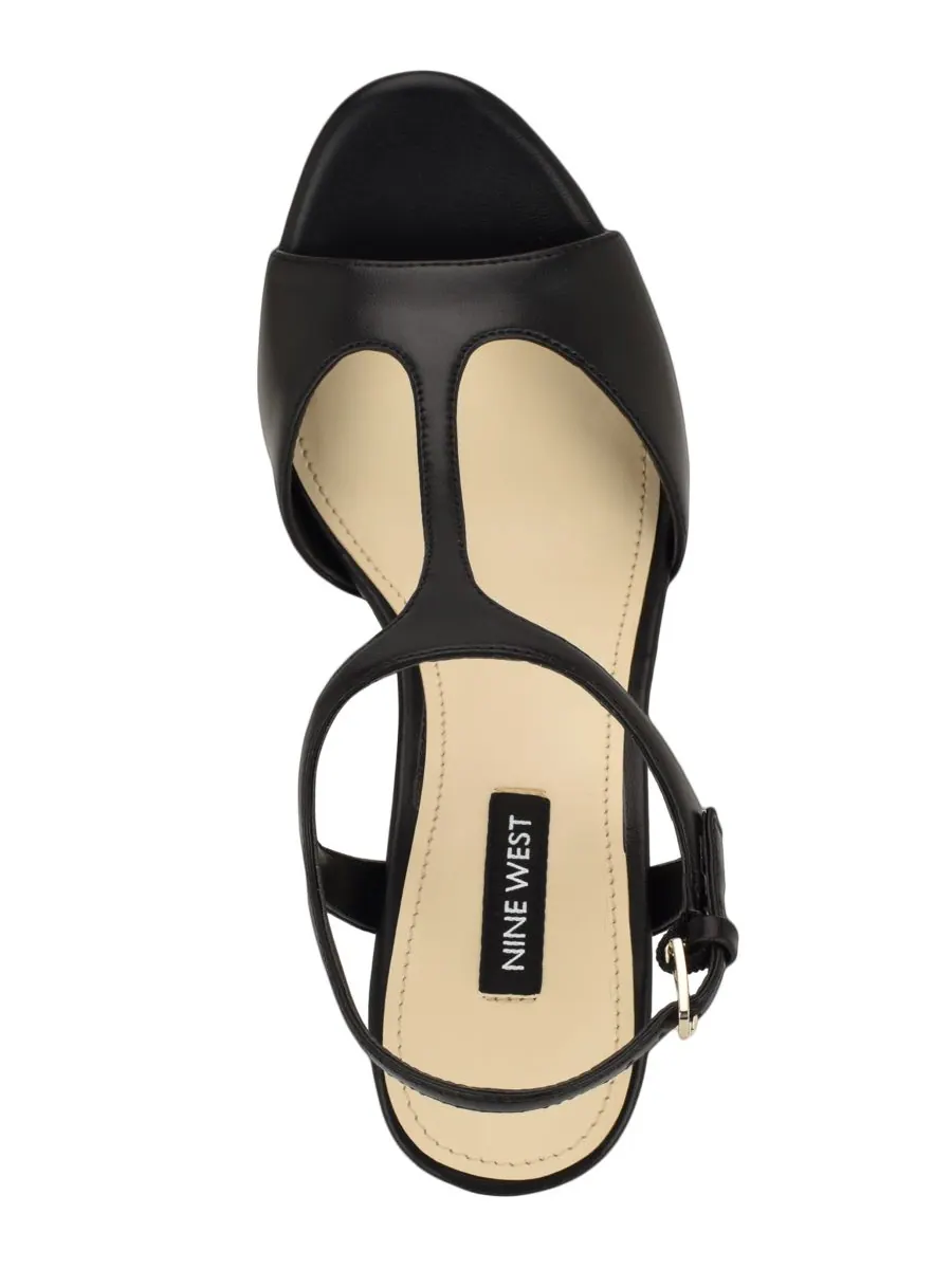 Женские сандалии Naini на высоком блочном каблуке и платформе Nine West — изображение 4 из 5, черный