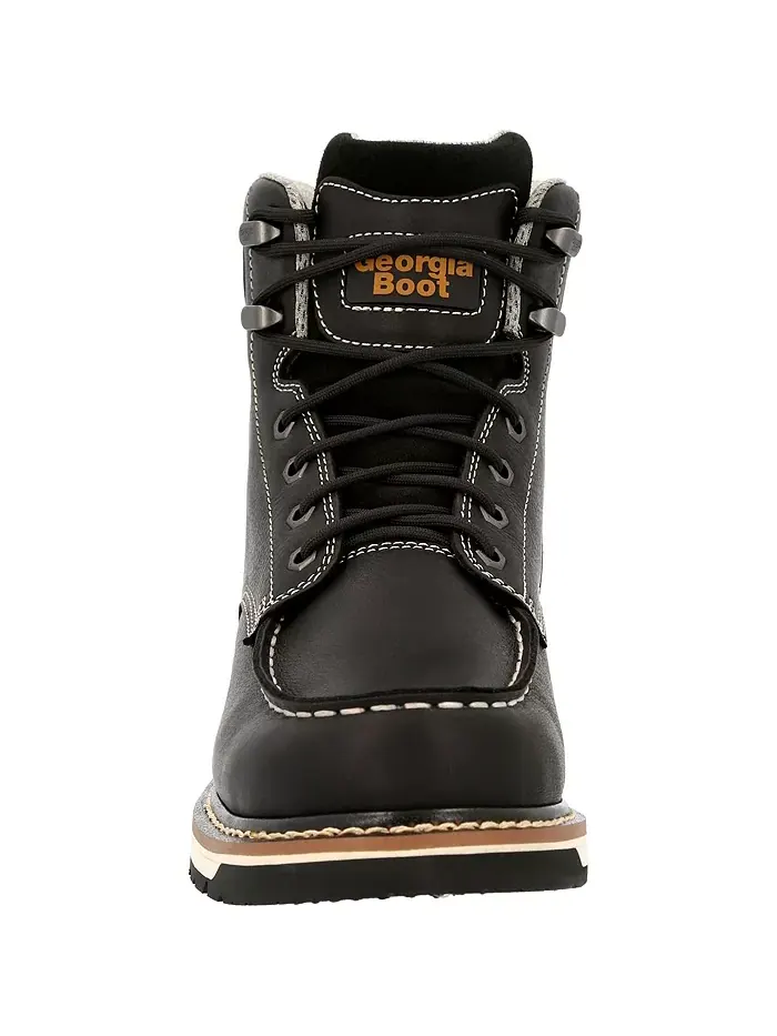 Мужские рабочие ботинки AMP LT Wedge Waterproof Moc-Toe Georgia Boot — изображение 6 из 7, черный