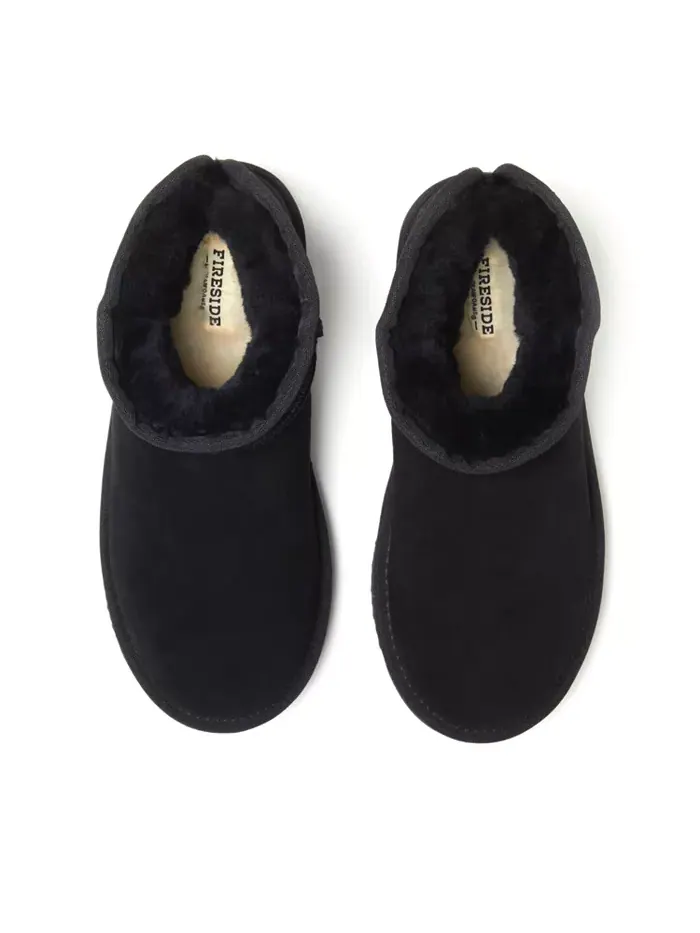 Fireside от Women's Riverland Натуральные овчинные микро-ботильоны Dearfoams — изображение 5 из 5, черный