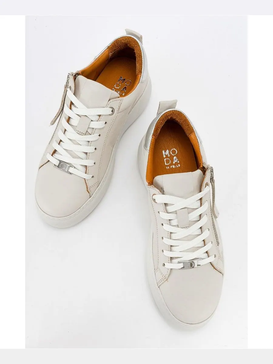 Кроссовки Allie Leather Zip (женские) Forever & Always Shoes — изображение 2 из 6, бежевый