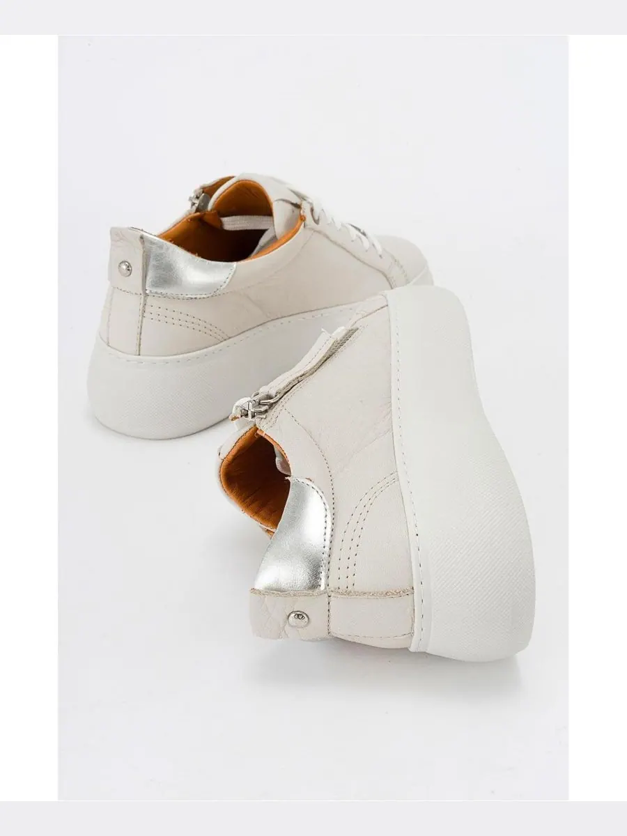 Кроссовки Allie Leather Zip (женские) Forever & Always Shoes — изображение 4 из 6, бежевый