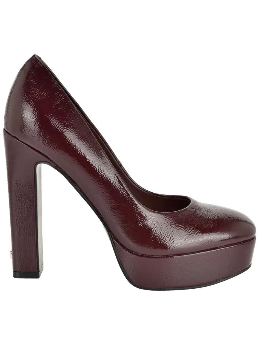Туфли-лодочки Dalarie Tall Block Heel Platform Pumps GUESS — изображение 2 из 5, темный красный