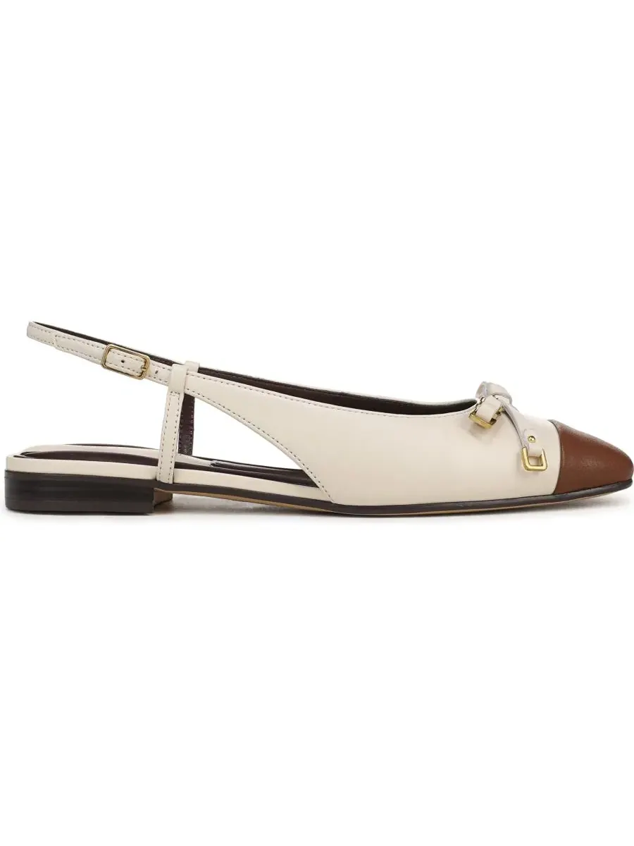 Туфли-лодочки с ремешком-пяткой Ethel Slingback Franco Sarto — изображение 2 из 5, белый/коричневый