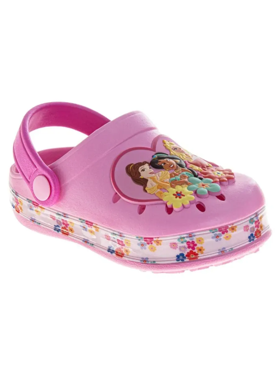 Детские сабо-клоги с принтом Disney Princess, модель Toddler Princess Girls Shoes Disney, 5-12