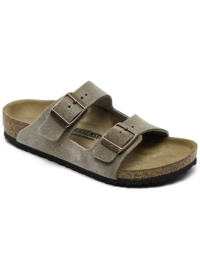 Сандалии из замши и кожи Arizona для малышей от Finish Line Birkenstock — изображение 1 из 6, тауп