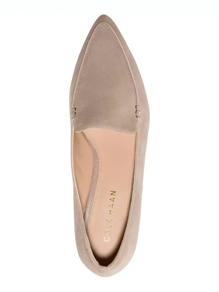 Женские лоферы Valantina на квадратном каблуке с заостренным носком Cole Haan — изображение 4 из 5, бежевый/бежевый