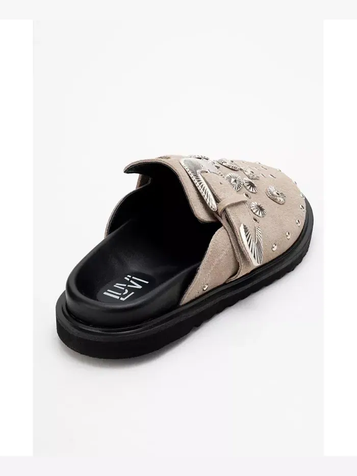 Сандалии Maril из кожи с пряжкой (женские) Forever & Always Shoes — изображение 5 из 6, бежевый/бежевый