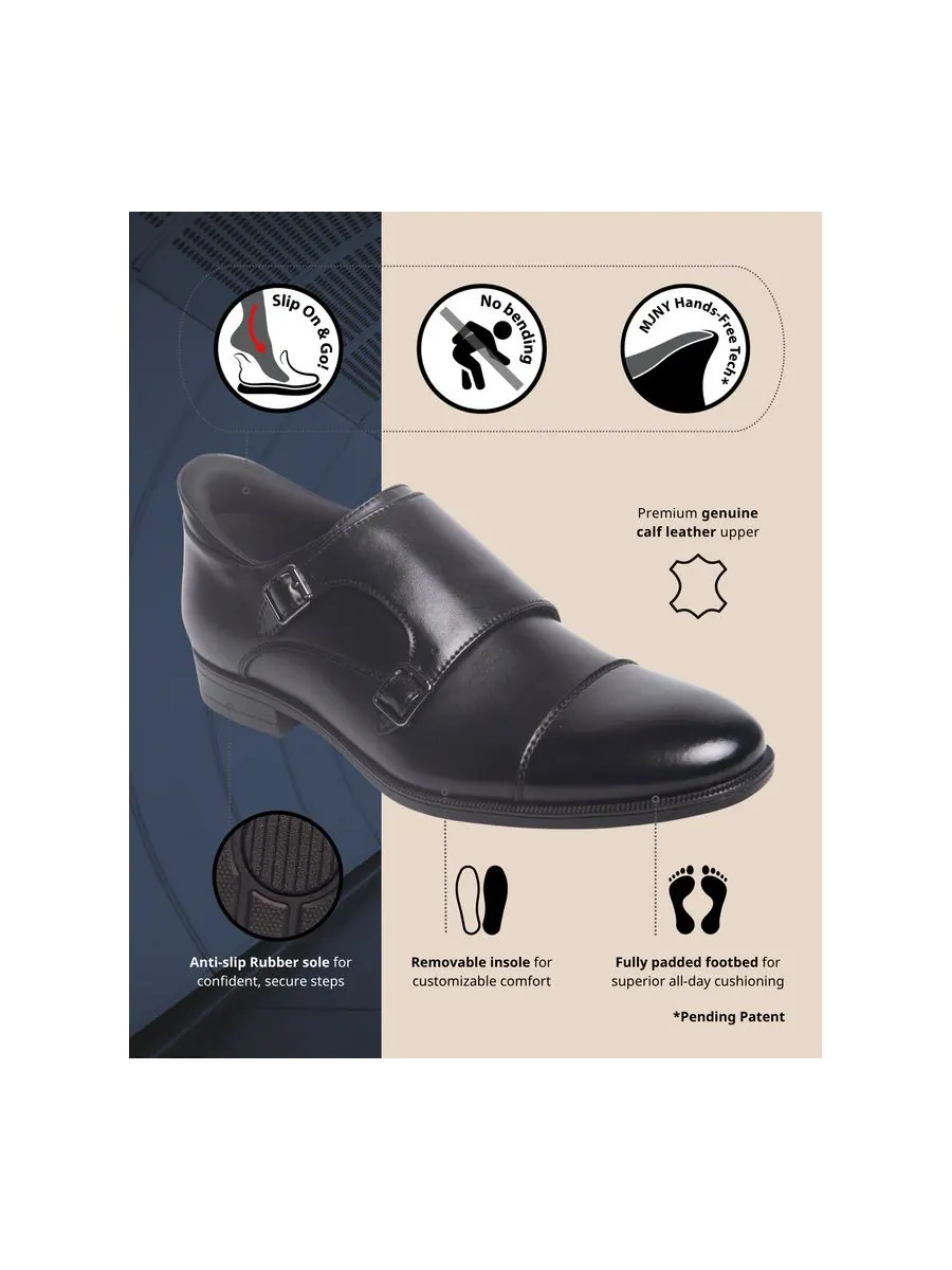 Мужские туфли-оксфорды Oliver Street Hands-Free Slip-On Double Monk Dress Oxfords Marc Joseph New — изображение 5 из 7