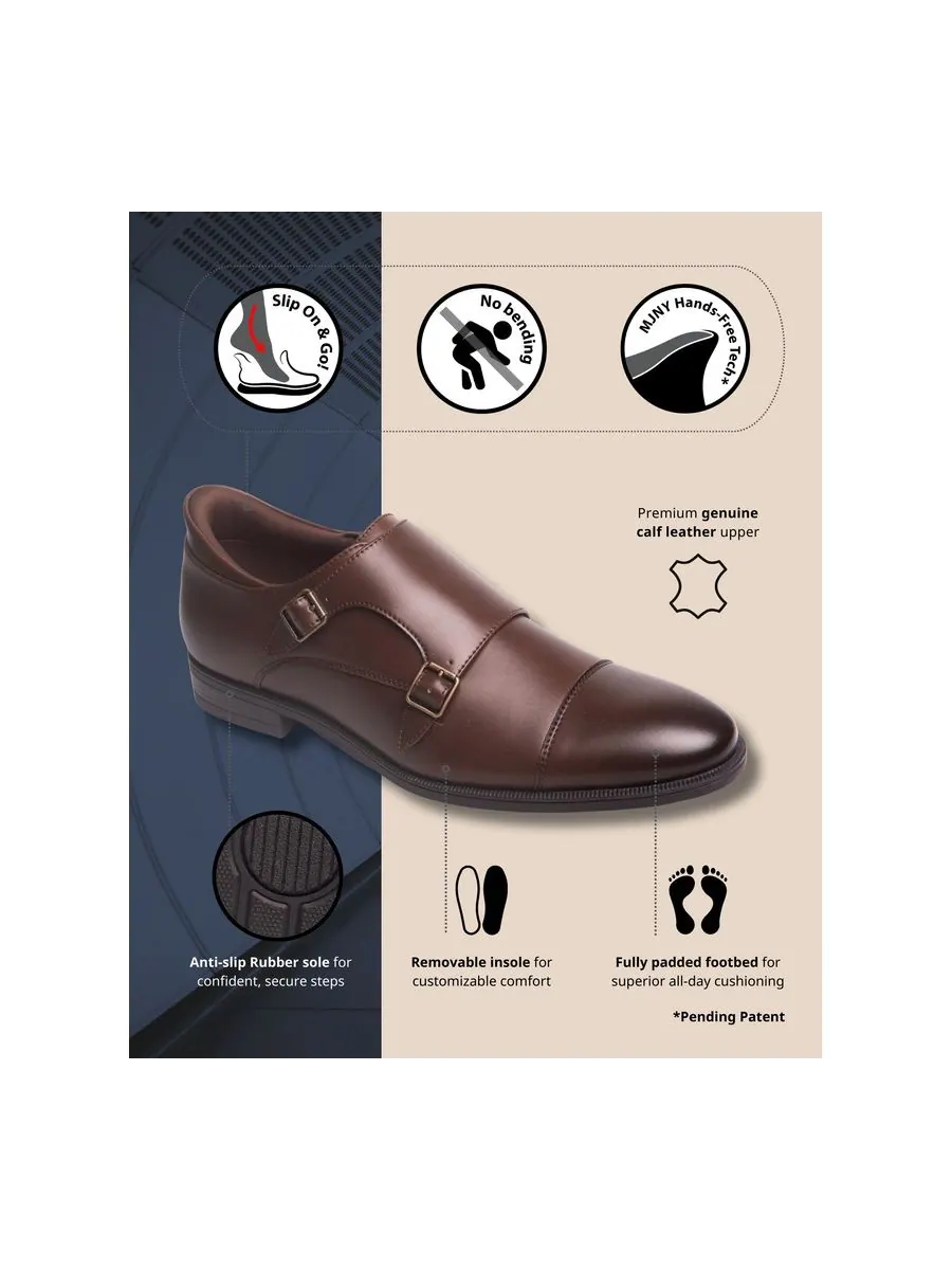 Мужские туфли-оксфорды Oliver Street Hands-Free Slip-On Double Monk Dress Oxfords Marc Joseph New — изображение 6 из 6