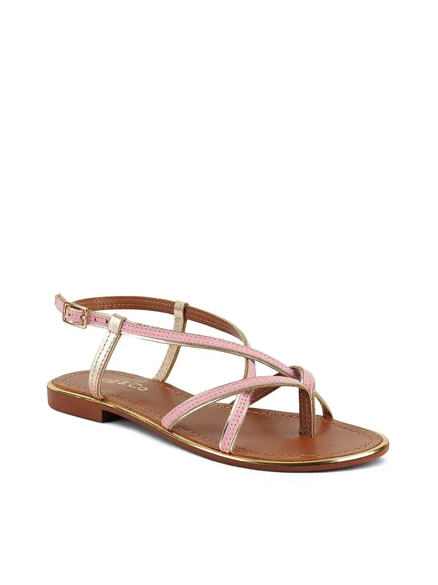 Сандалии Pheobe Strappy Flat Sandals Rag & Co — изображение 1 из 7, розовый