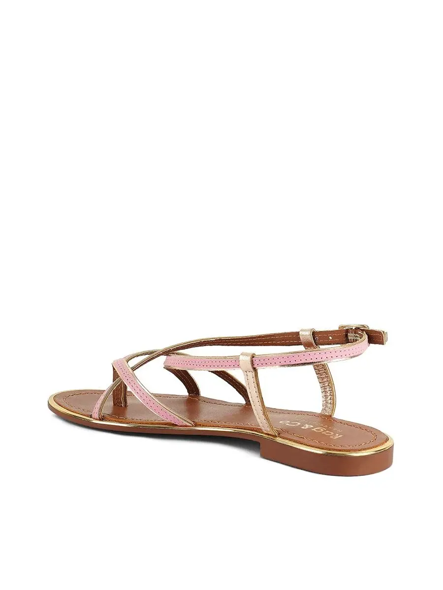 Сандалии Pheobe Strappy Flat Sandals Rag & Co — изображение 2 из 7, розовый