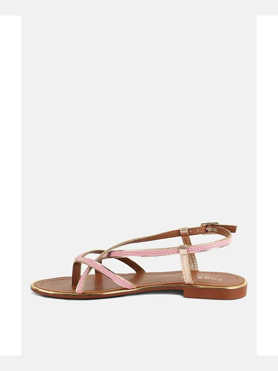 Сандалии Pheobe Strappy Flat Sandals Rag & Co — изображение 4 из 7, розовый
