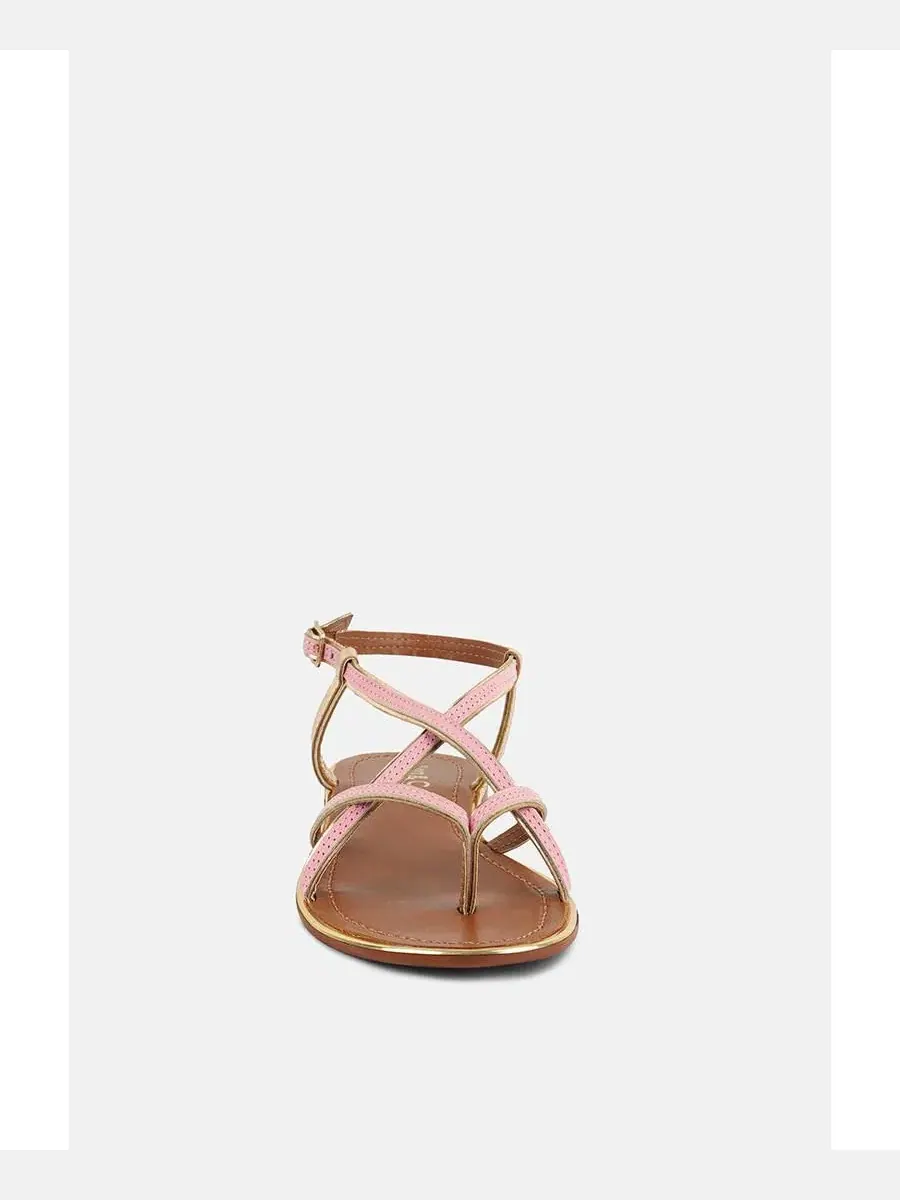 Сандалии Pheobe Strappy Flat Sandals Rag & Co — изображение 6 из 7, розовый