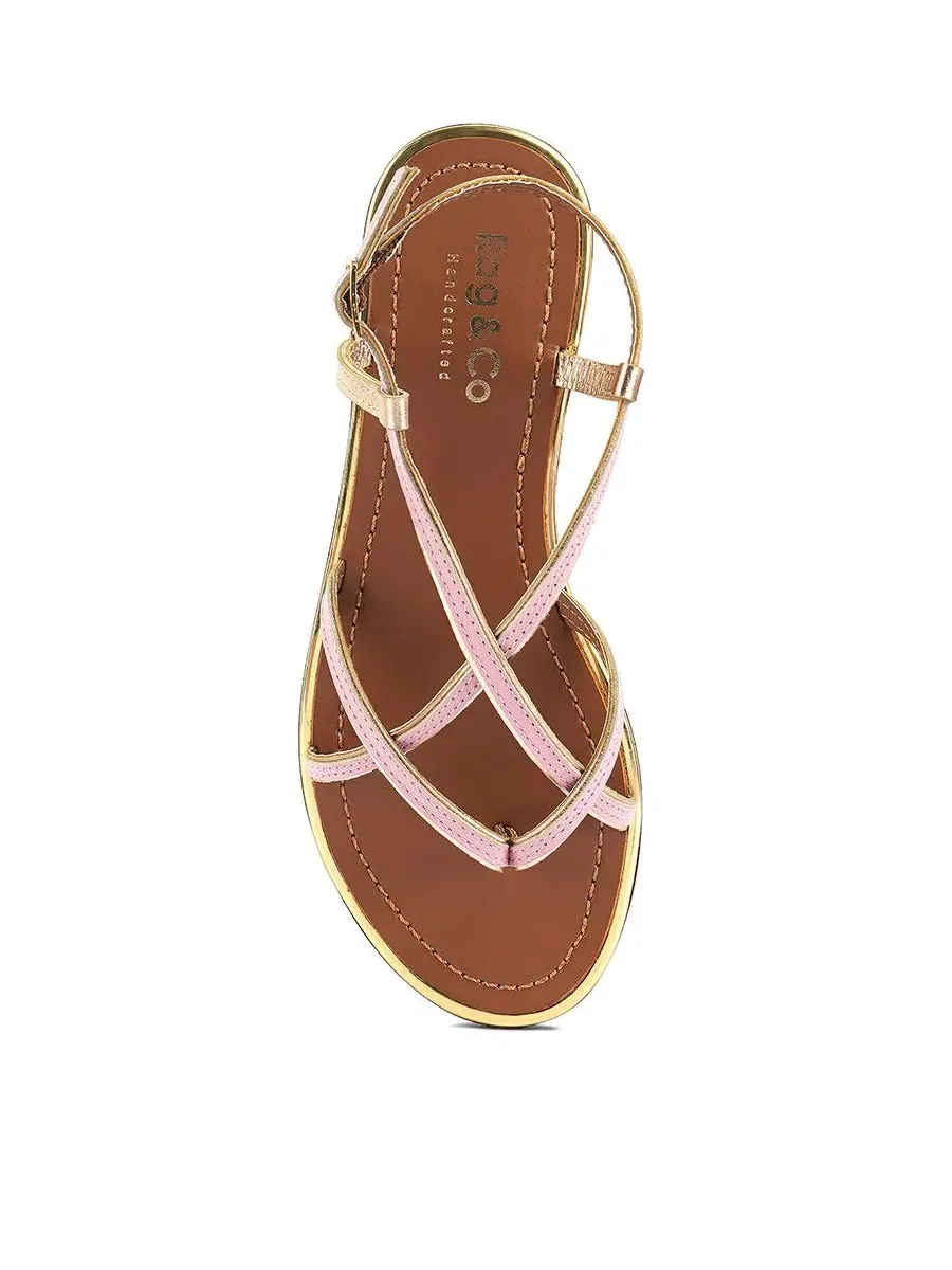 Сандалии Pheobe Strappy Flat Sandals Rag & Co — изображение 7 из 7, розовый
