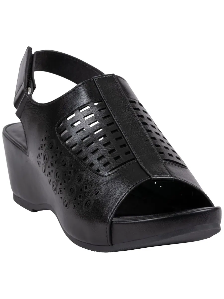 Женские перфорированные сандалии на танкетке Mahina Gc Shoes — изображение 1 из 5, черный