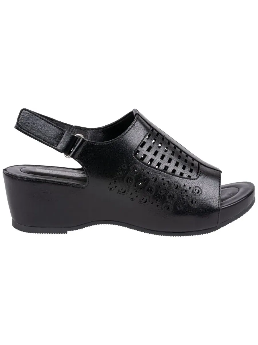 Женские перфорированные сандалии на танкетке Mahina Gc Shoes — изображение 2 из 5, черный