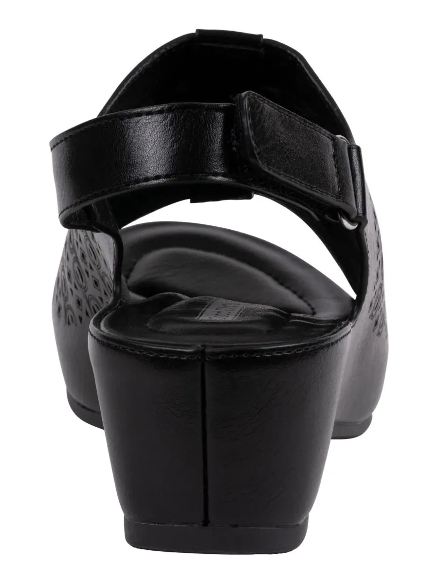 Женские перфорированные сандалии на танкетке Mahina Gc Shoes — изображение 3 из 5, черный