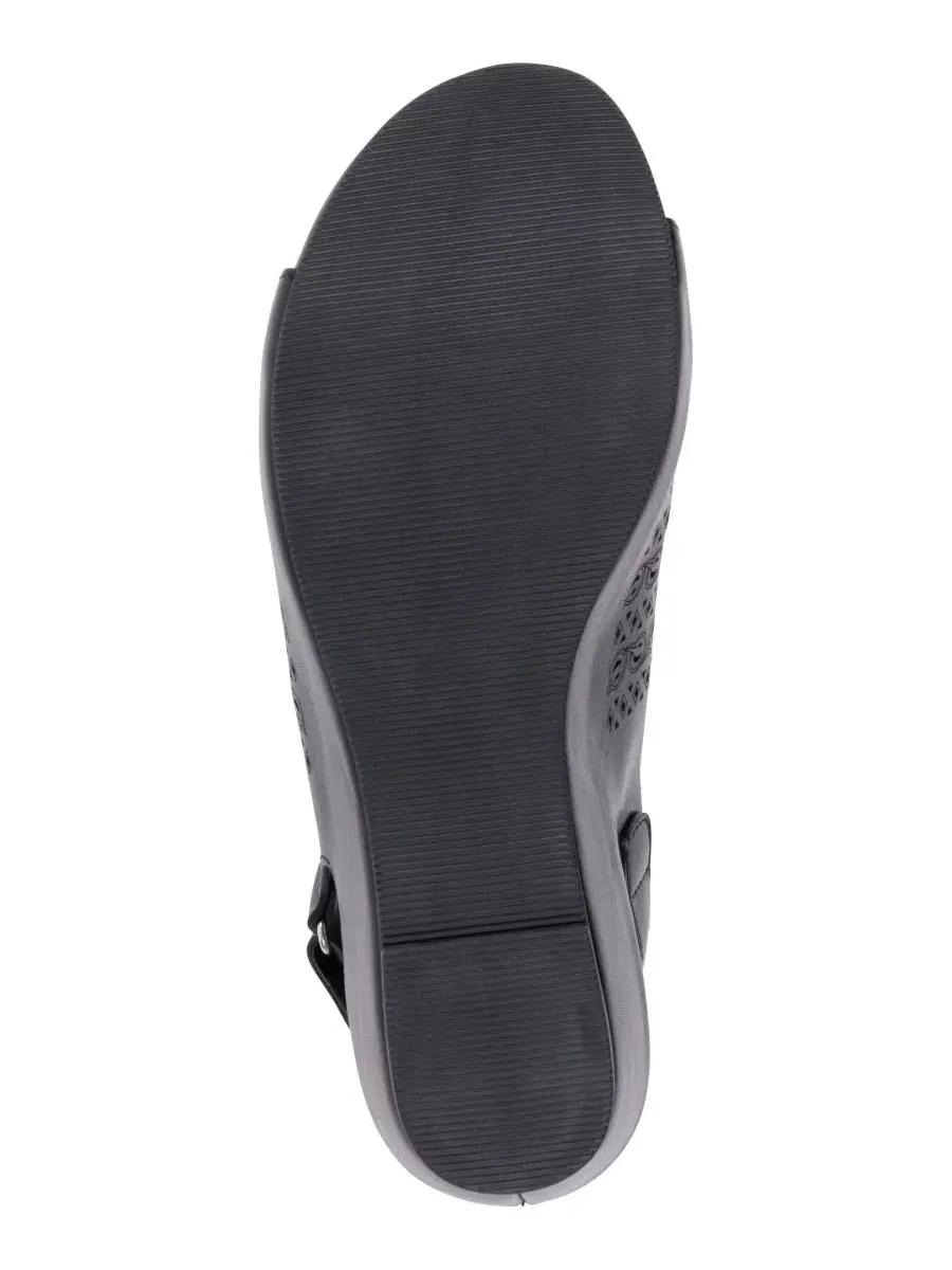 Женские перфорированные сандалии на танкетке Mahina Gc Shoes — изображение 5 из 5, черный