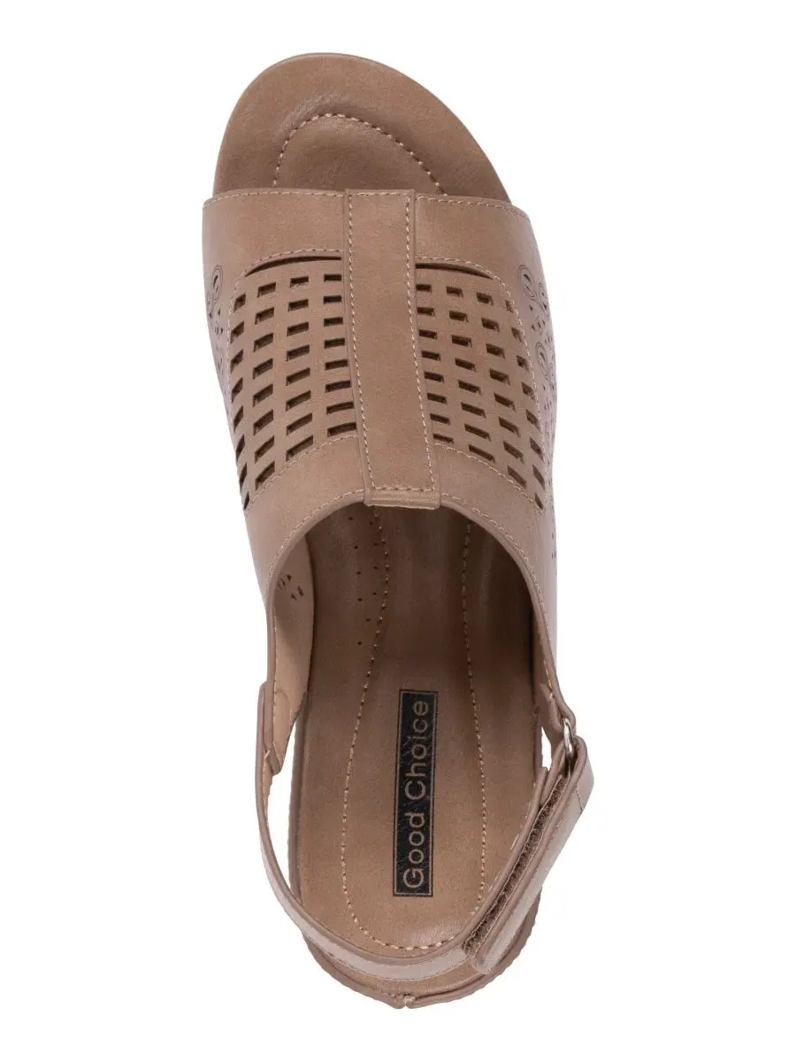 Женские перфорированные сандалии на танкетке Mahina Gc Shoes — изображение 4 из 5, белый