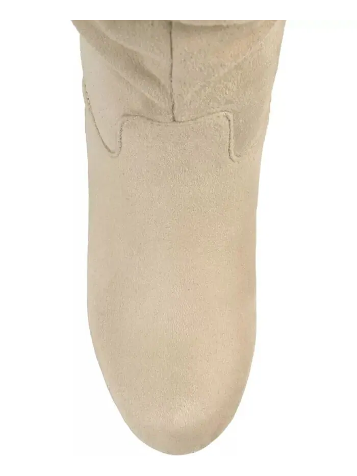 Женские сапоги Haze Wide Calf с оборками и высокой танкеткой Journee Collection — изображение 4 из 6, серый